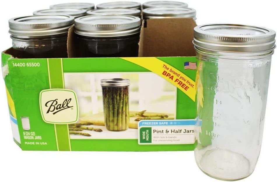 Ball Wide Mouth Mason Jars, 24 oz. (Pack of 9)