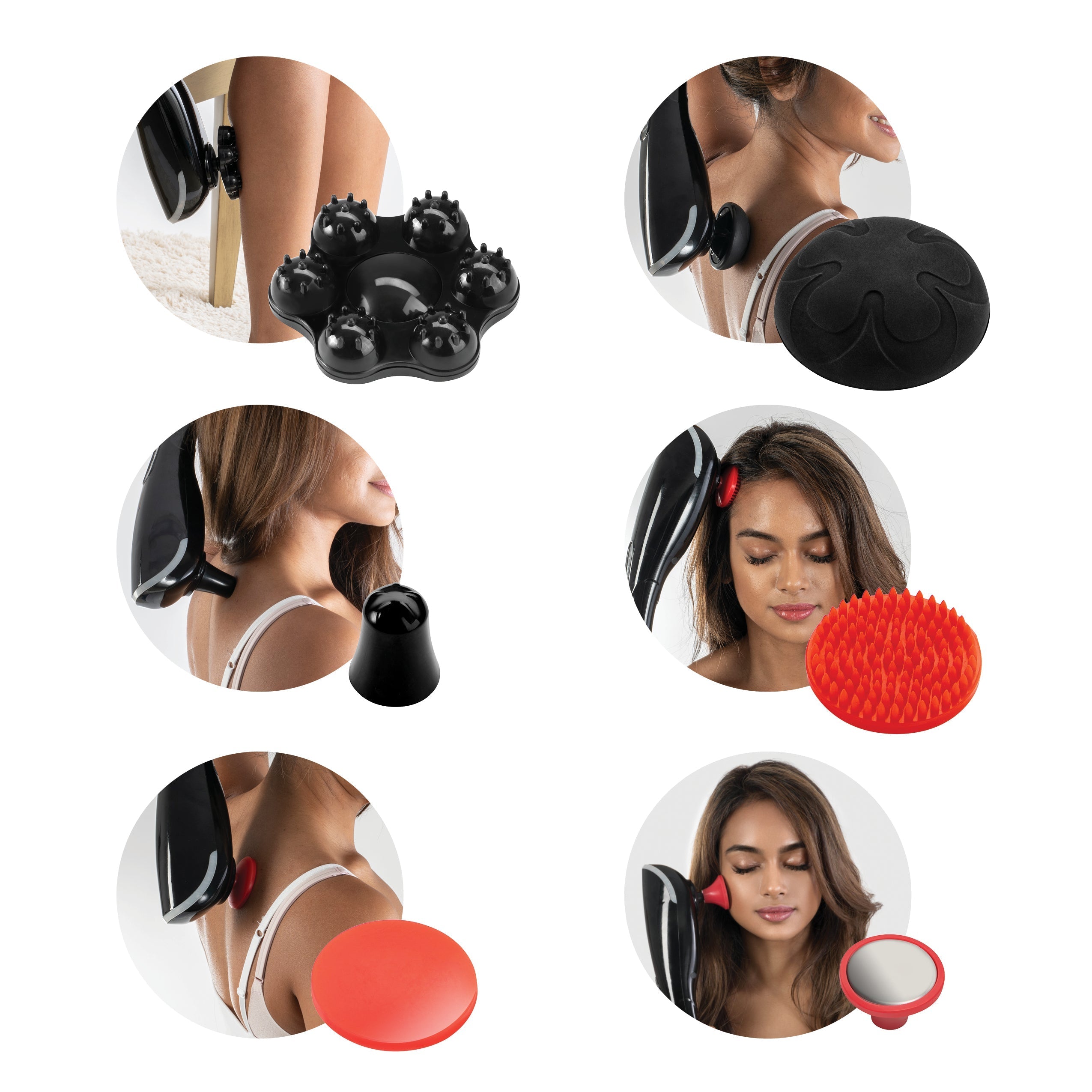 Belmint Percussion Handheld Massager, Six Massage Heads, Adjustable Massaging Direction for Muscles, Back, Neck, Shoulders and Legs