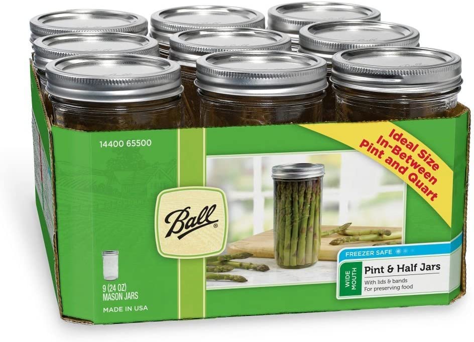 Ball Wide Mouth Mason Jars, 24 oz. (Pack of 9)