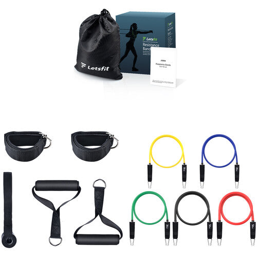 Letsfit Exercise Resistance Bands (5-Pack), FOB KS