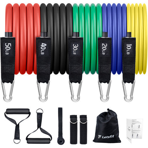 Letsfit Exercise Resistance Bands (5-Pack), FOB KS