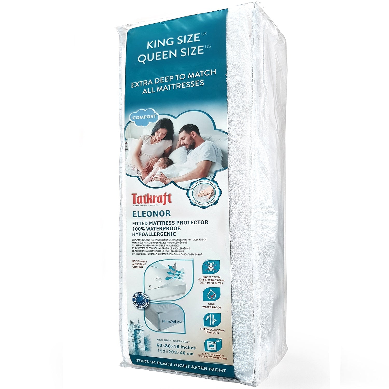 Tatkraft Eleanor Fitted Mattress Protector (Queen), FOB KS