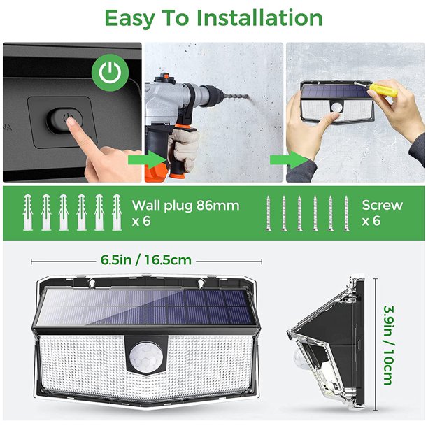 Litom Outdoor Wall LED Solar Lights with Motion Sensor, 2 Pack, FOB KS
