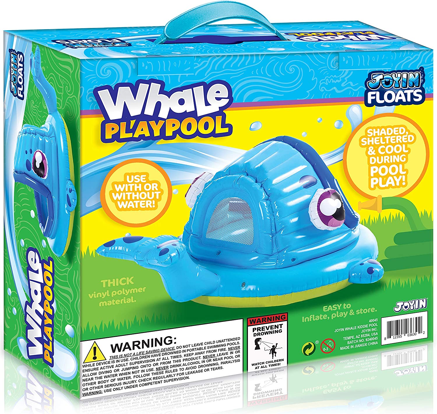 JOYIN Whale Baby Pool Shade Beach Tent Kiddie Pool Play Tent (54 x 56 x 28) for Summer Blow Up Pool, Swim Party Toys, Infants and Young Fun Beach Lounge Pit.