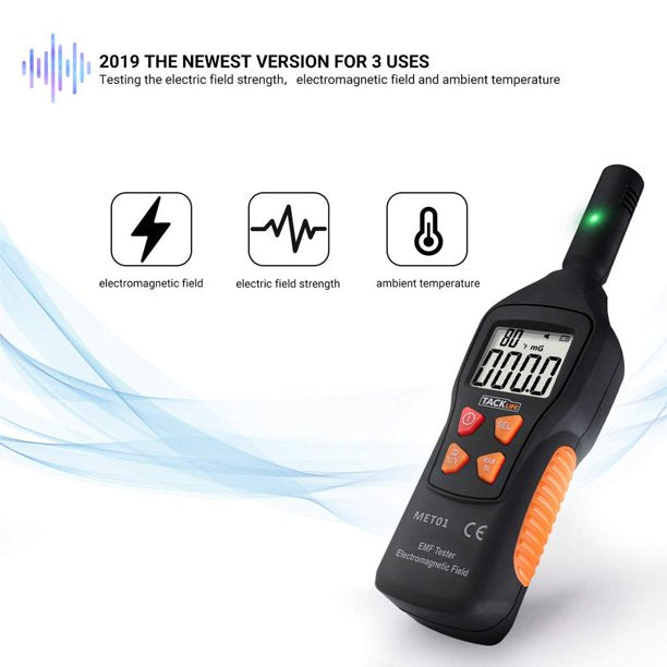 TACKLIFE EMF Meter, 5Hz-3500MHz, FOB KS