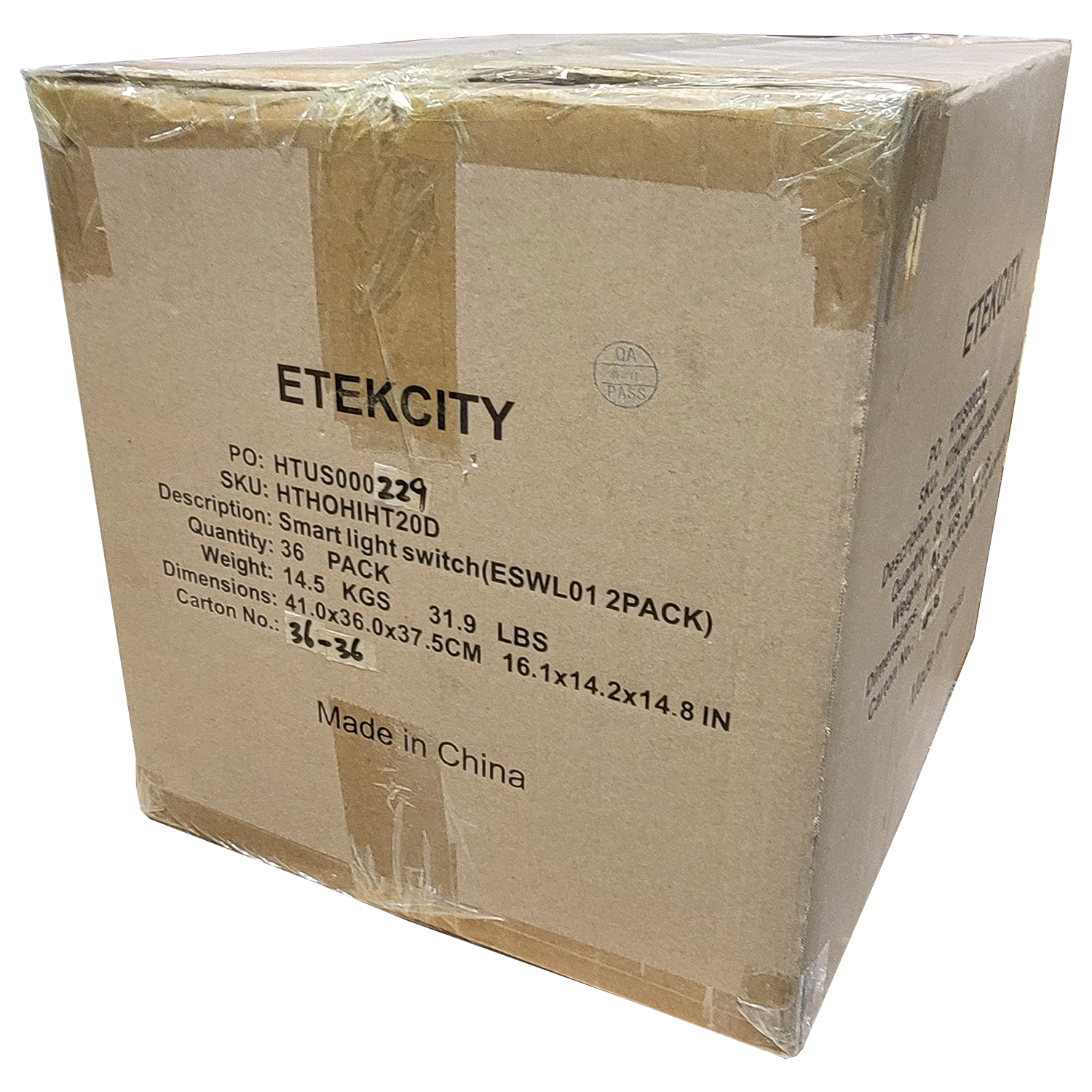 Etekcity Smart In-wall Light Switch with WiFi and Timer (2-Pack), FOB KS