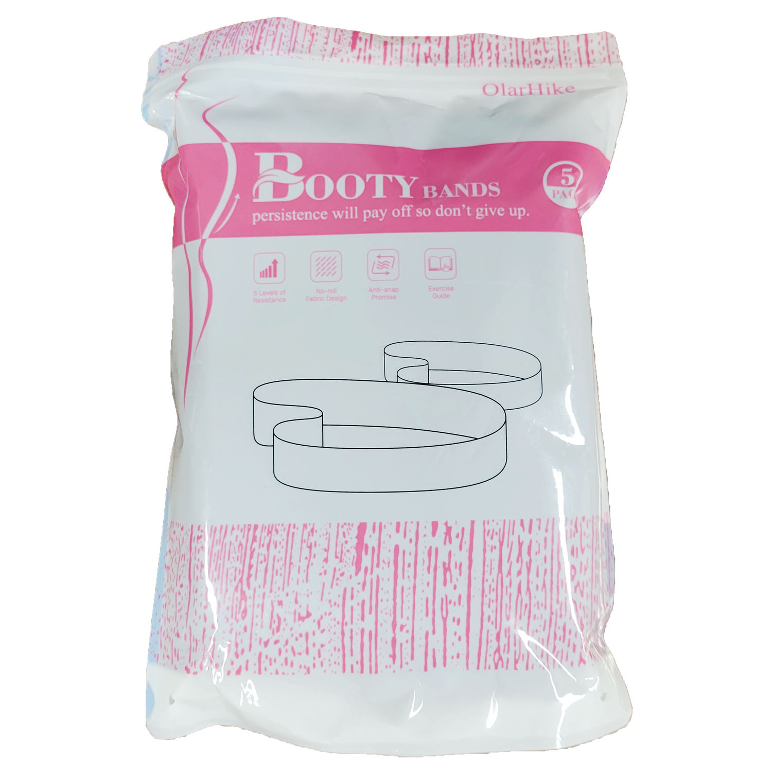 OlarHike Resistance Bands Set for Booty and Glutes, Pack of 5 Bands, FOB KS