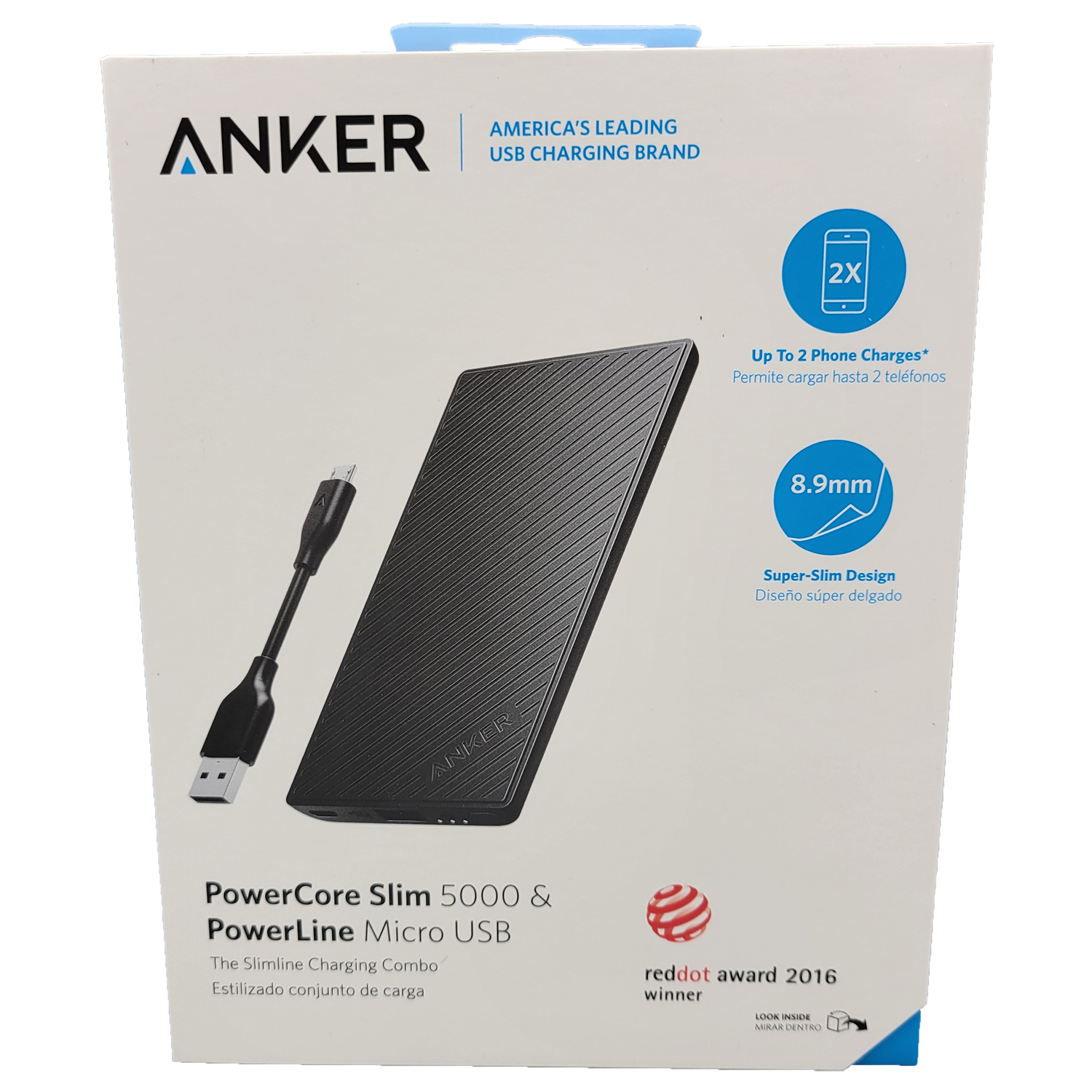 Anker PowerCore 5000 mAh Portable Charger, Black, FOB KS