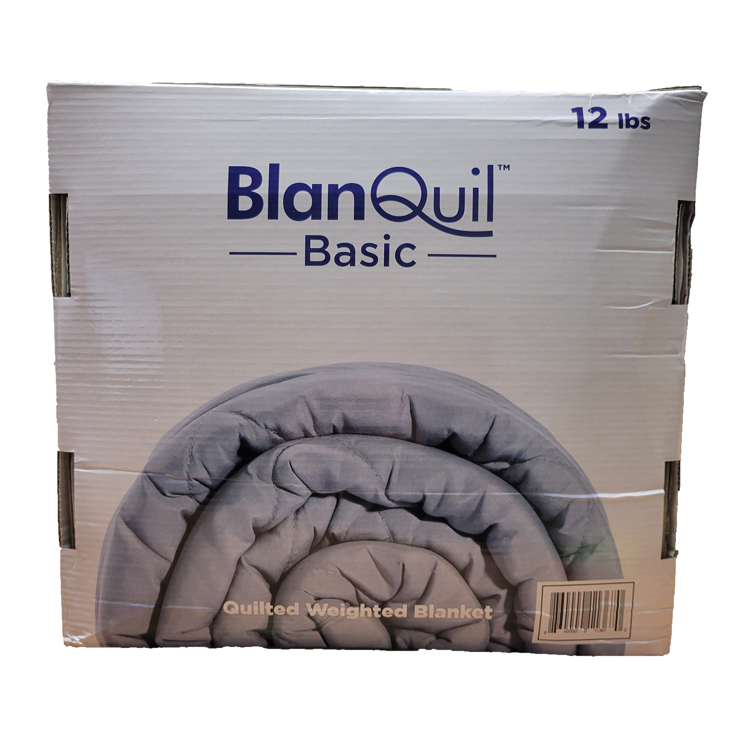 Blanquil Basic 12lb Weighted Blanket, Gray & Navy, FOB KS