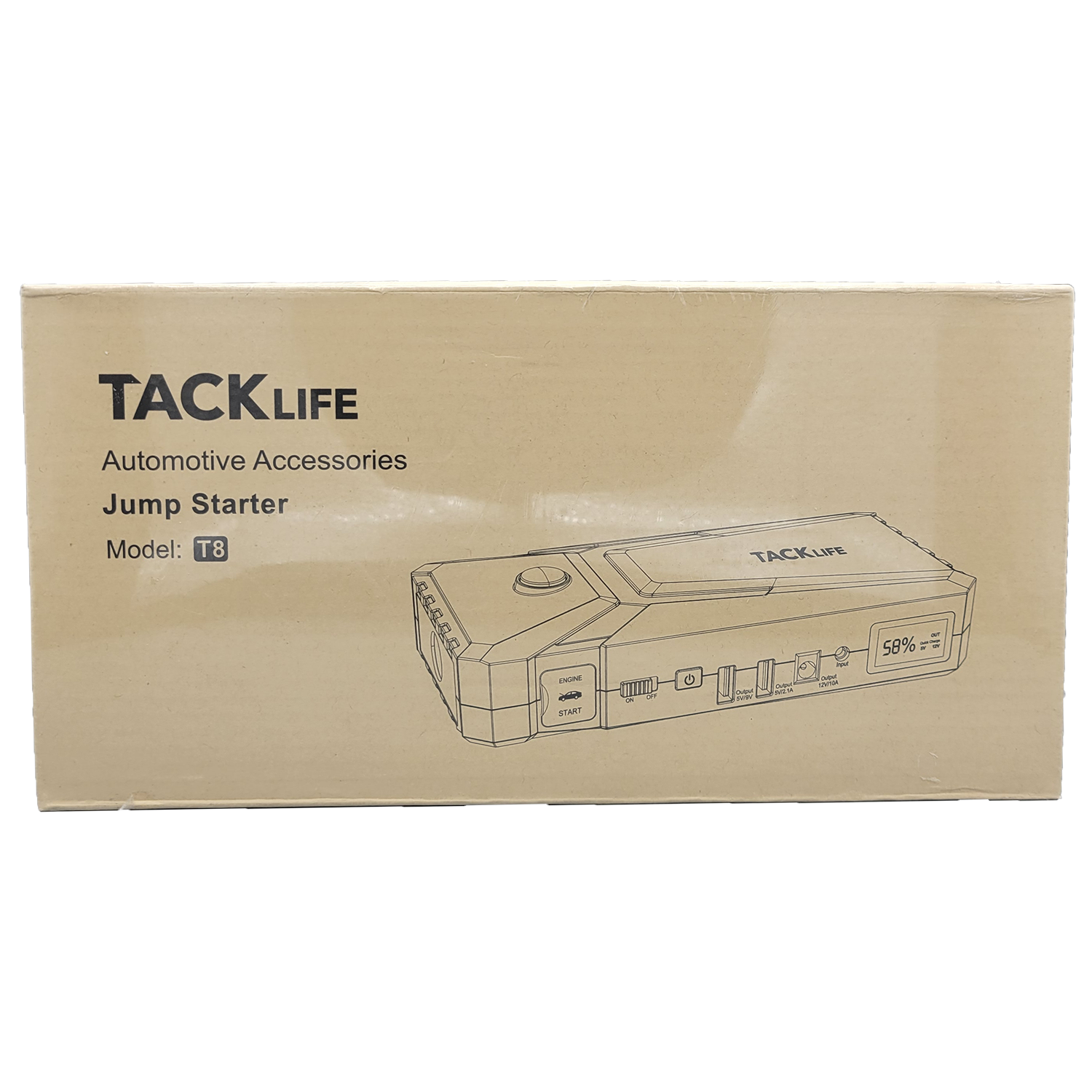TACKLIFE T8 Car Jump Starter, Orange, FOB KS