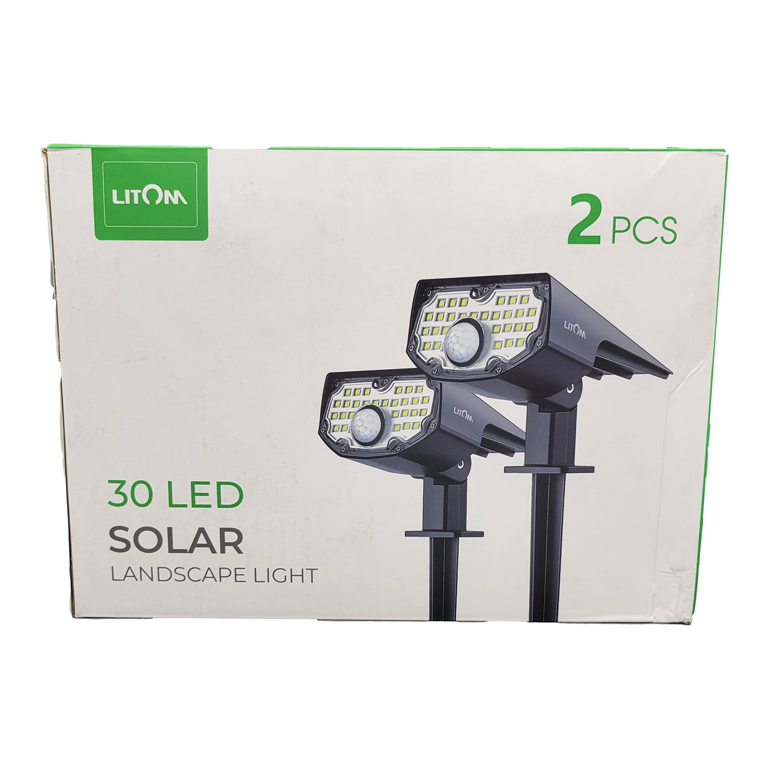 Litom 30 LED Solar Landscape Spotlight for Yard 2 PACK, FOB KS