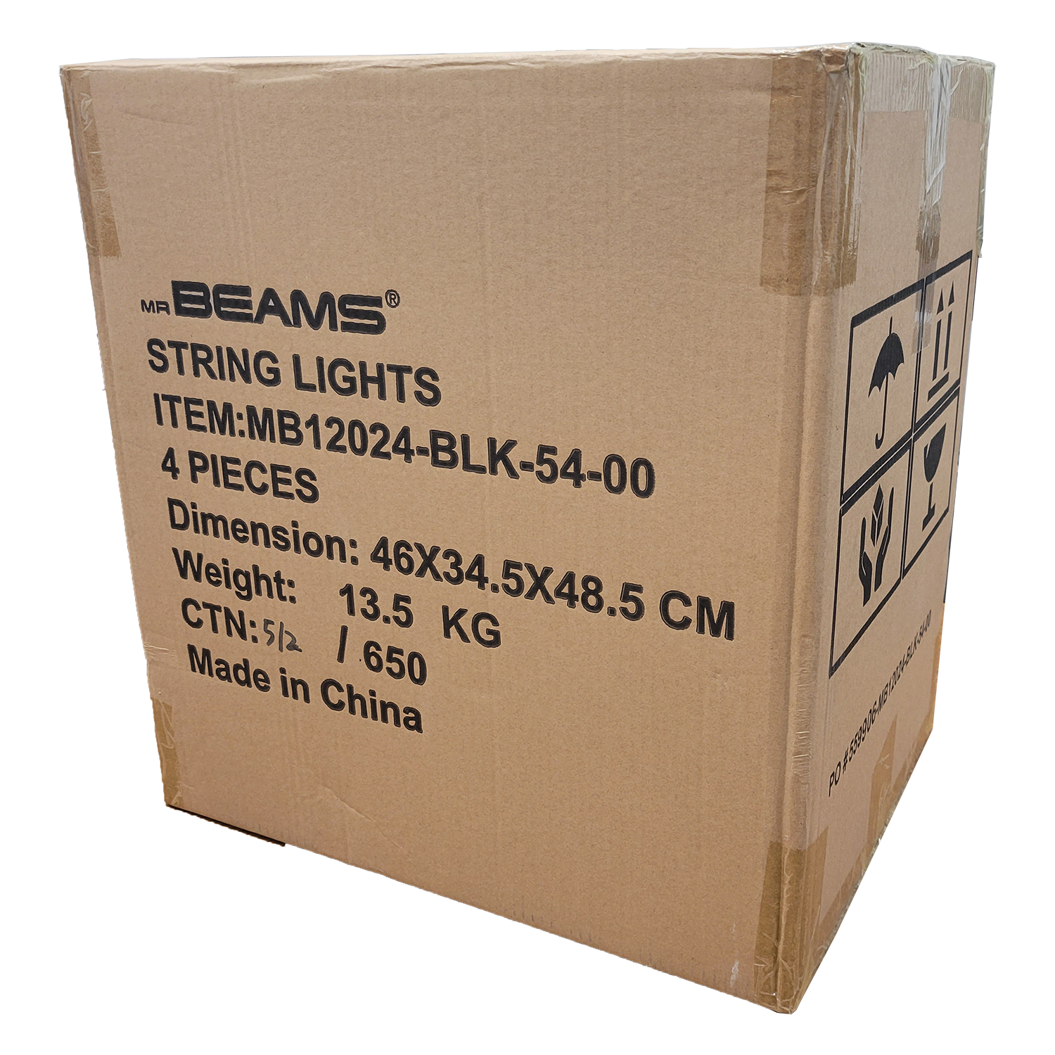 Mr. Beams Solar LED Outdoor String Lights with S14 Bulbs, 54 Feet, 24 Bulbs , FOB KS