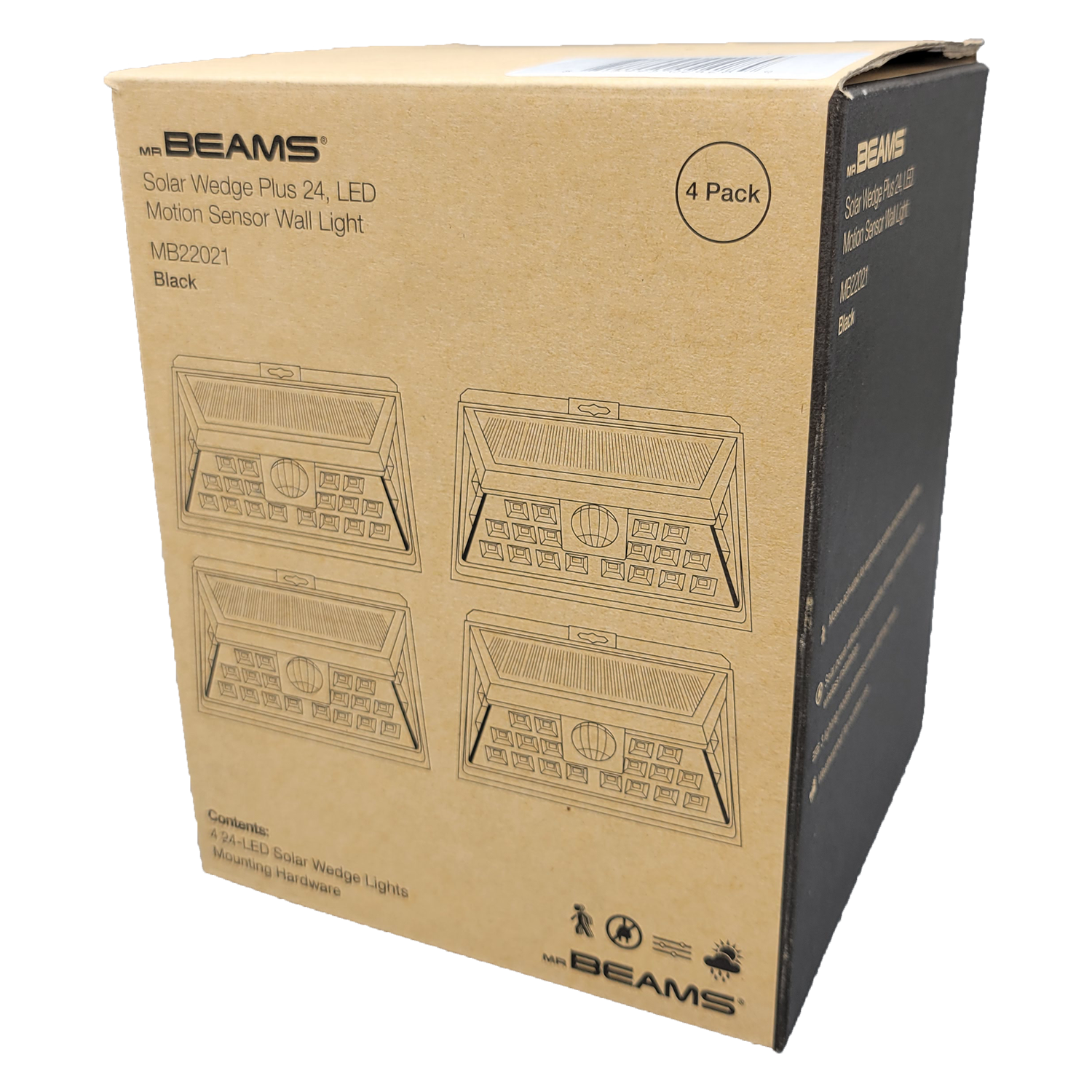 Mr. Beams Solar Wedge Plus 24, LED Outdoor Motion Sensor Wall Light, FOB KS