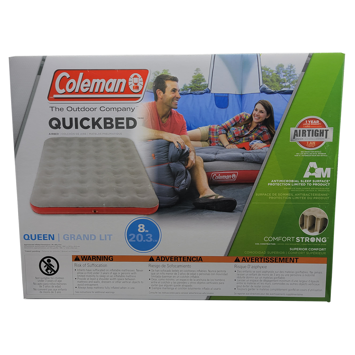 Coleman Quickbed Single High Airbed - Queen, FOB KS