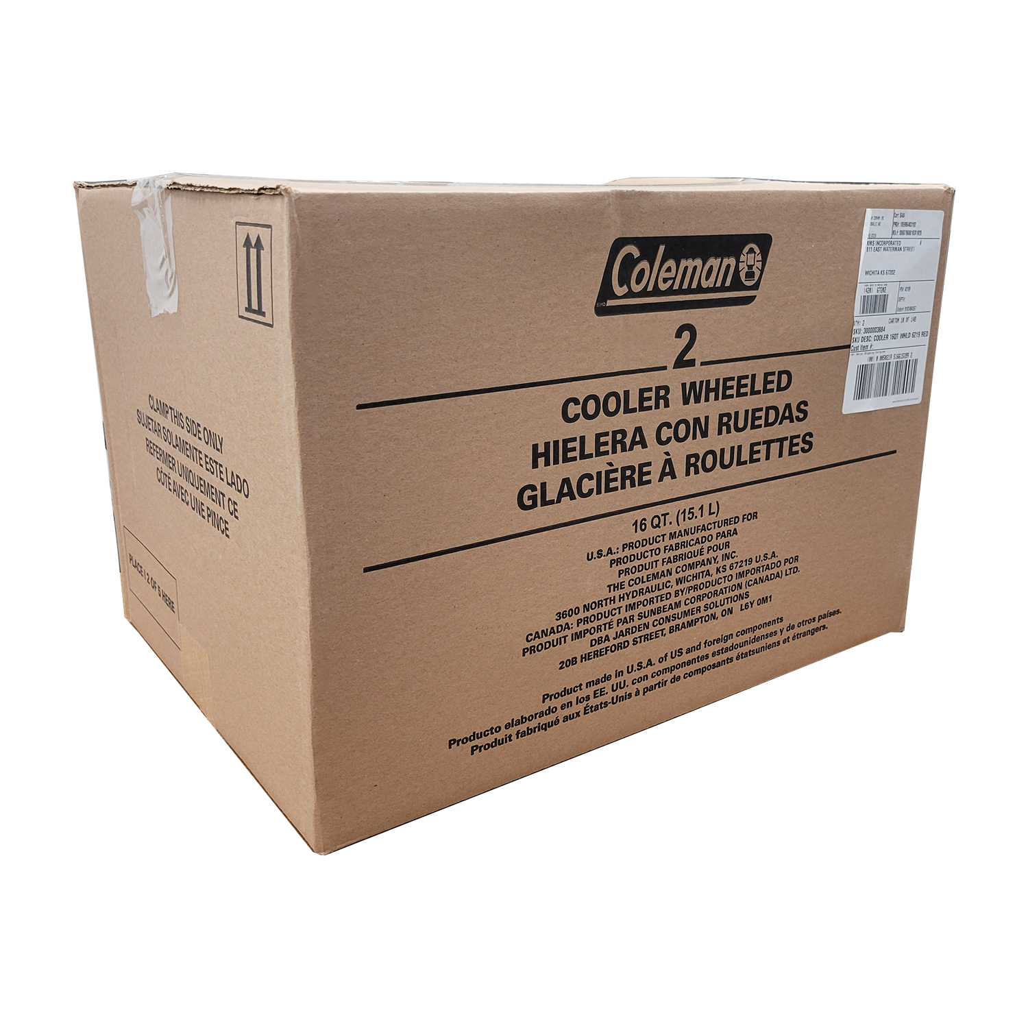 Coleman 16-Quart Performance Cooler with Wheels, Red, FOB KS