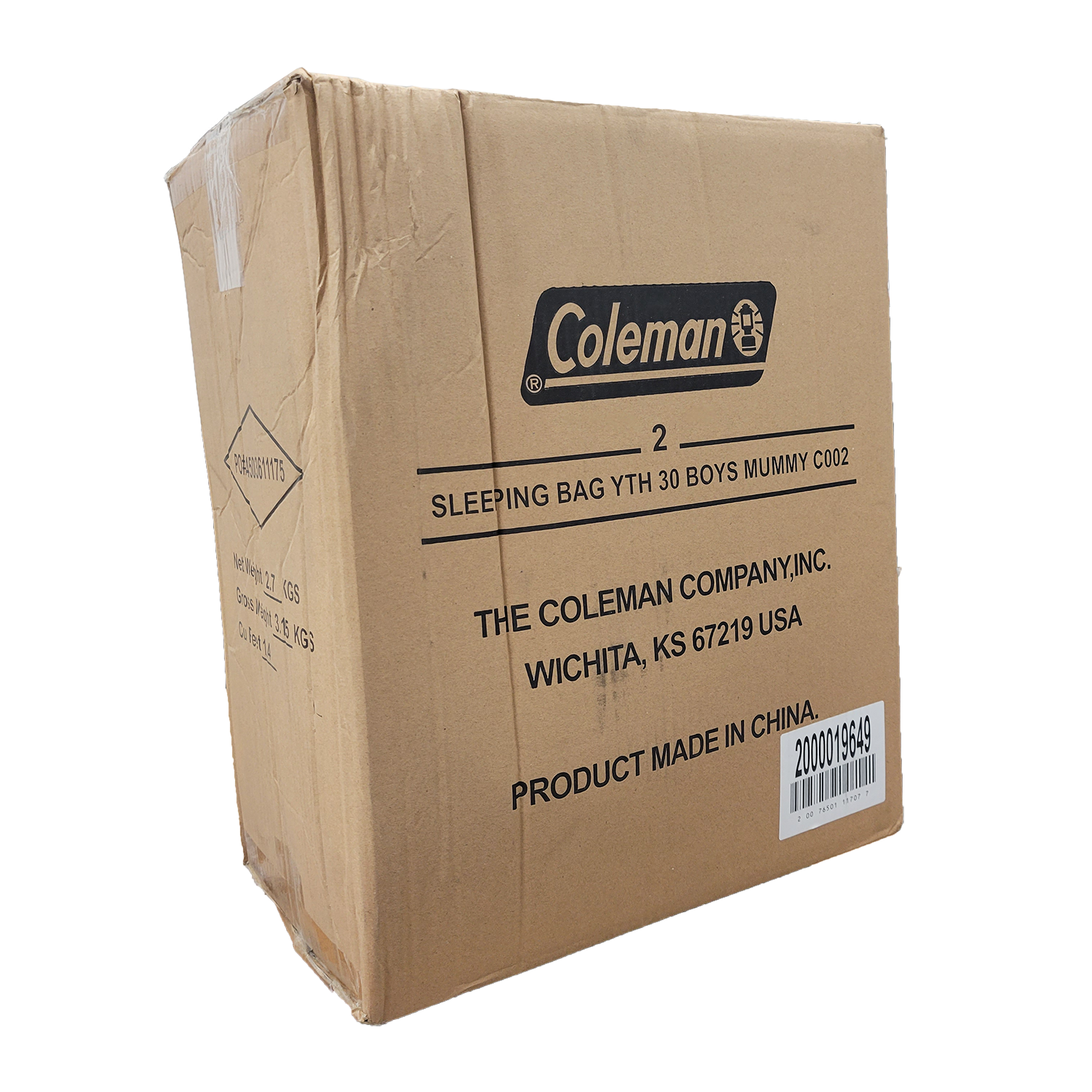 Coleman Kids 30 Degree Sleeping Bag, Blue Bandit, FOB KS