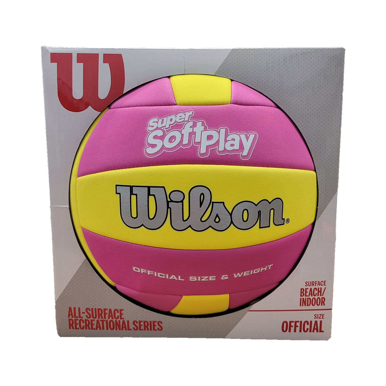 Wilson Super Soft Play Volleyball Official Size, Yellow and Pink, FOB KS