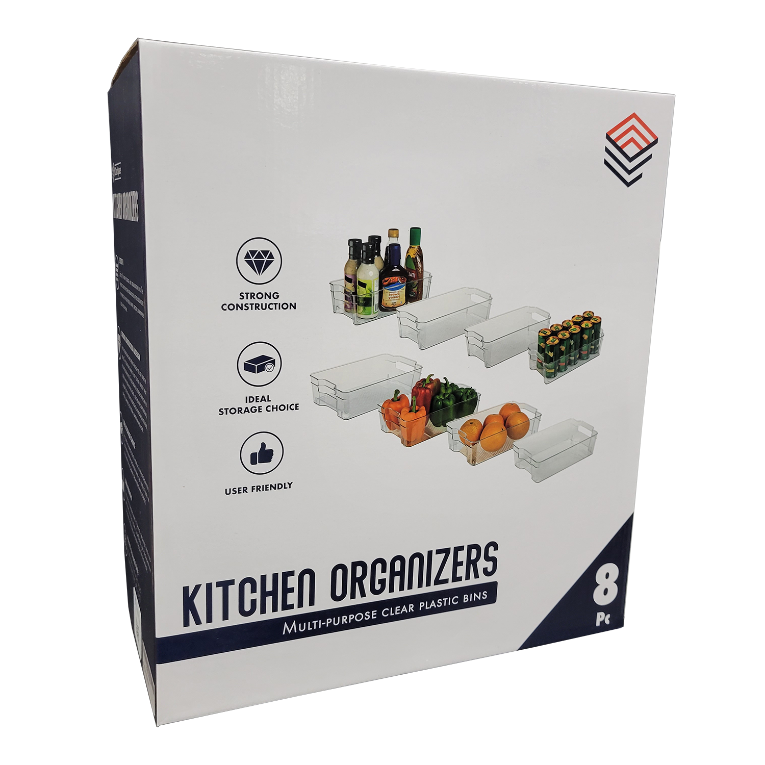 ClearSpace Kitchen Organization and Storage bins, Clear Plastic Storage Bins, 8 Pack, FOB KS