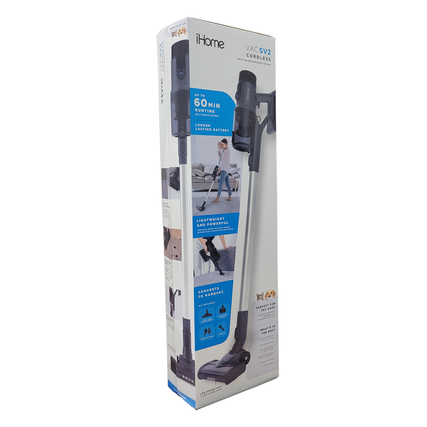 iHome SV2 Stick Vacuum - Gray, FOB KS