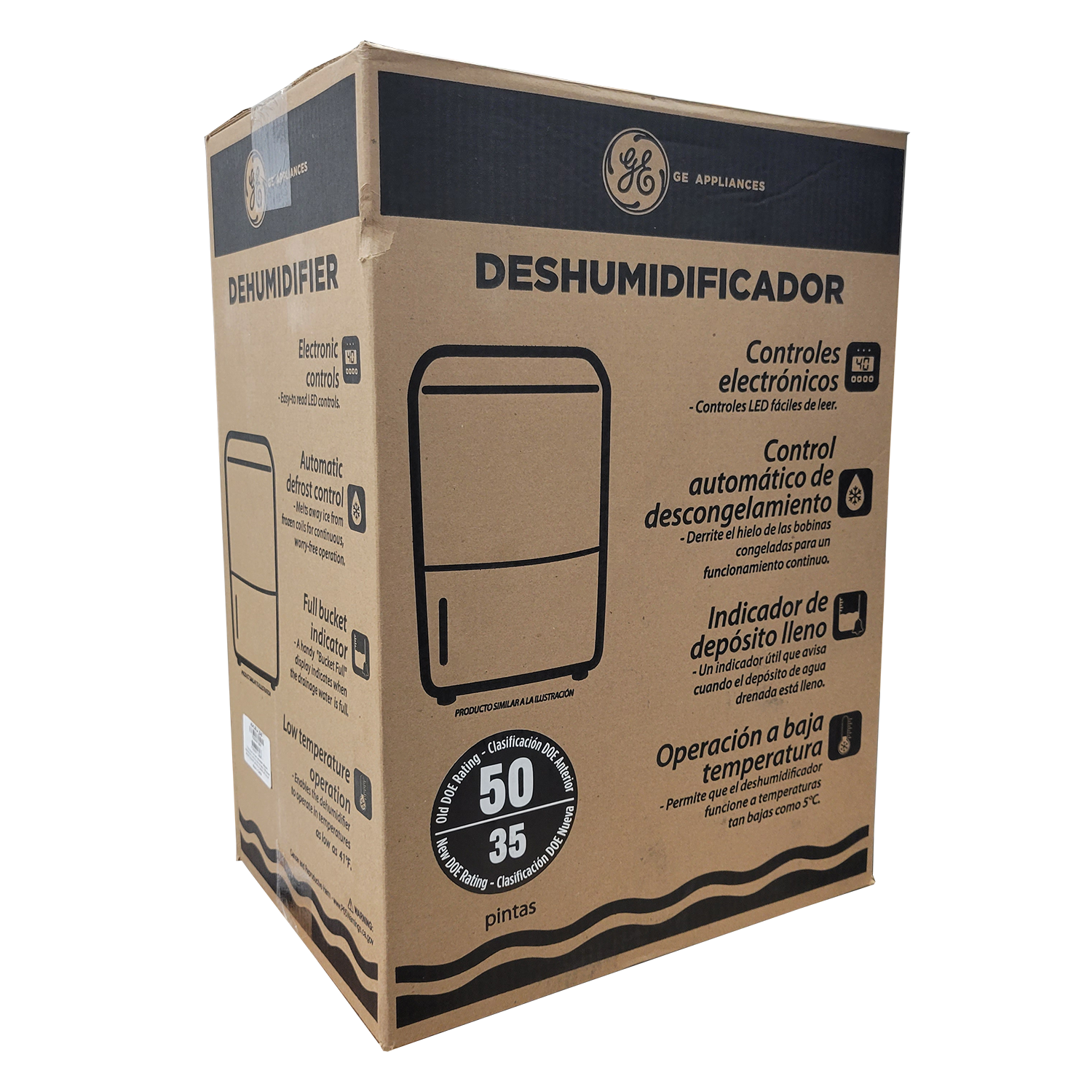 GE® 35 Pint ENERGY STAR® Portable Dehumidifier with Smart Dry for Very Damp Spaces, FOB KS