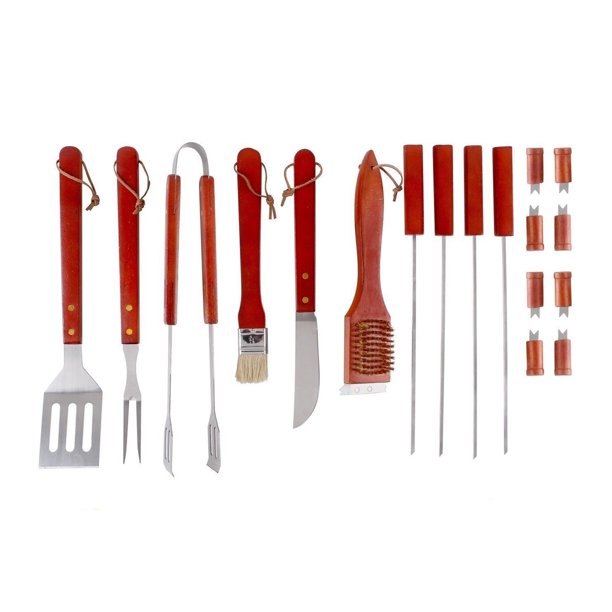 Aleko Stainless Steel BBQ Grilling Accessories Tool Set with Storage Case - 18 Piece, FOB KS