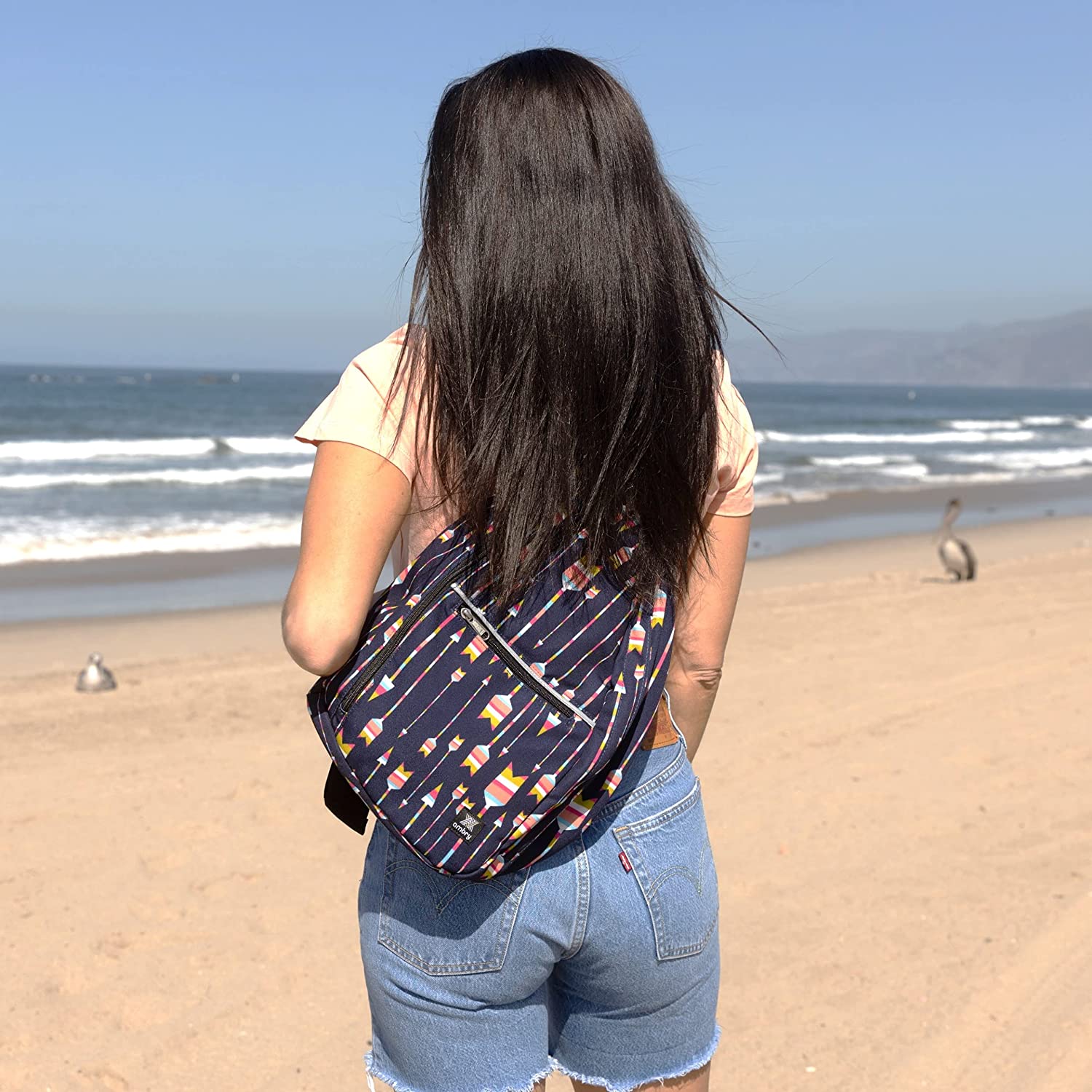 Ambry Rope Sling Backpack, Matching Pouch & Wallet, Canvas Crossbody Shoulder Sling for Travel, Commuting and Hiking (Nora Sling, Pouch & GoWallet)