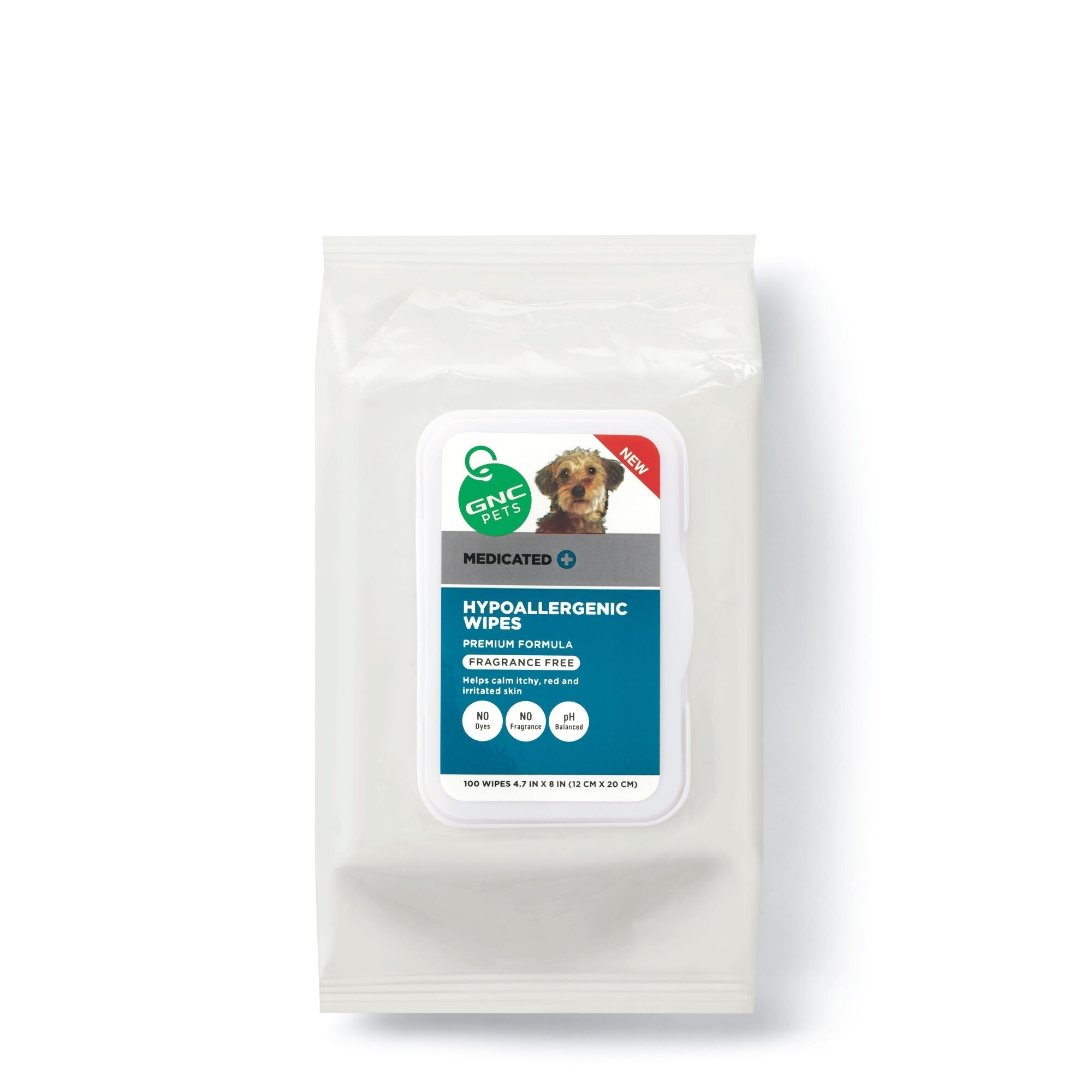 GNC Pets® Medicated Hypoallergenic Wipes - Fragrance Free, FOB KS