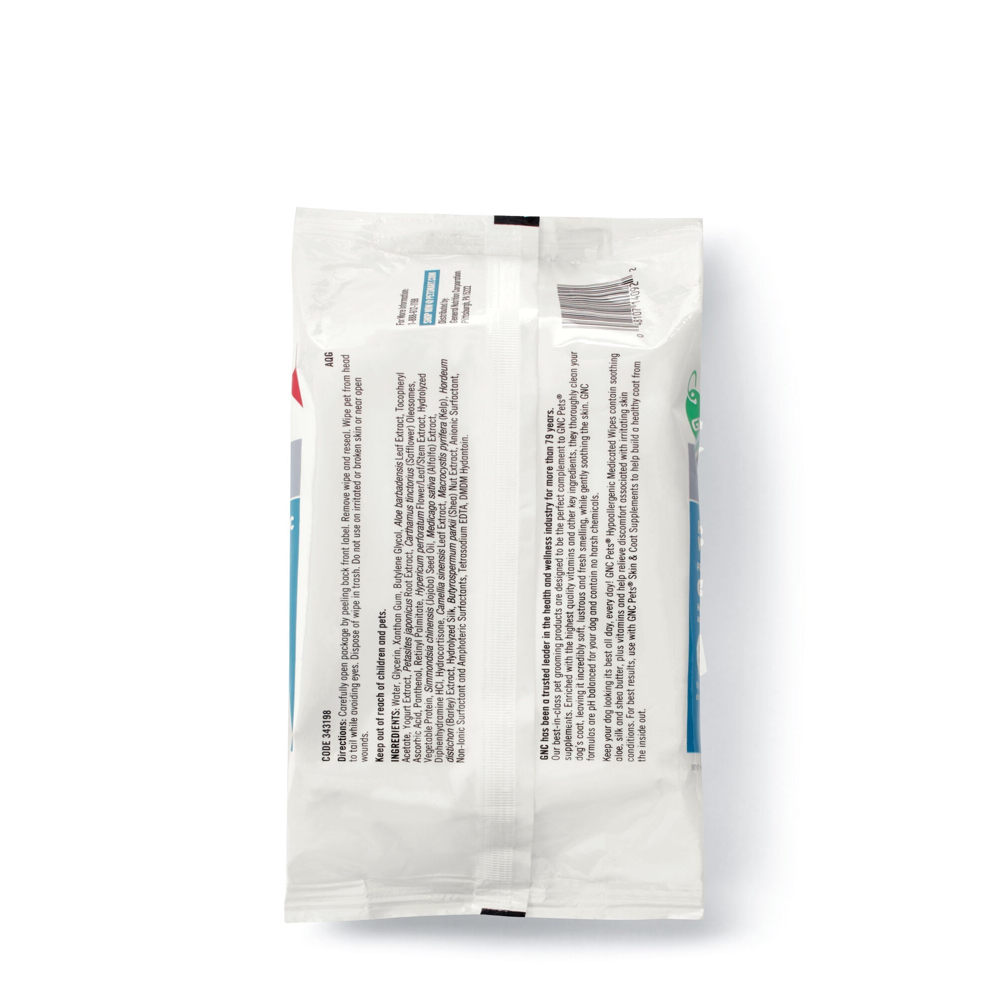 GNC Pets® Medicated Hypoallergenic Wipes - Fragrance Free, FOB KS