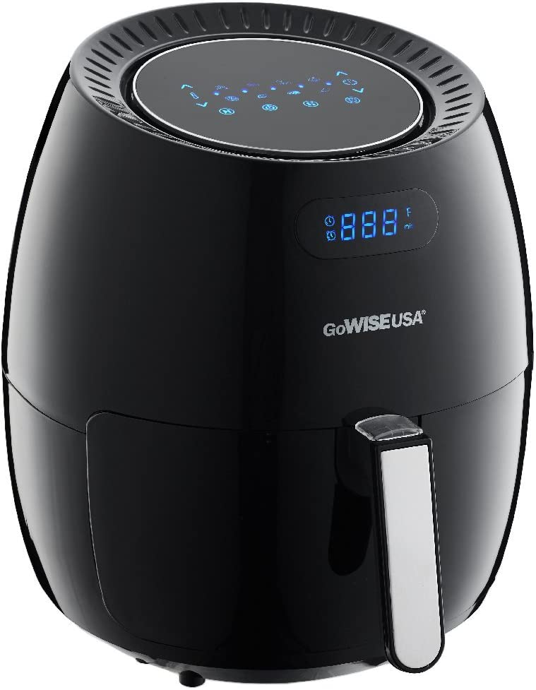 GoWISE USA 5.8-Quart XL 8-in-1 Digital Touchscreen Air Fryer, Black GW22831 + 50 Recipes For your Air Fryer Book