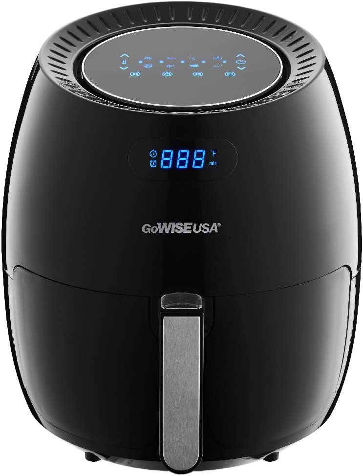 GoWISE USA 5.8-Quart XL 8-in-1 Digital Touchscreen Air Fryer, Black GW22831 + 50 Recipes For your Air Fryer Book