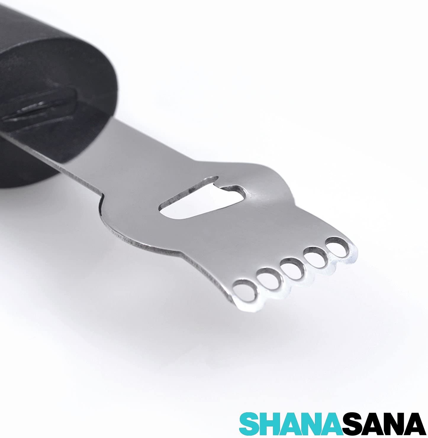 Shanasana Compact Lemon Zester (HEAVY DUTY STAINLESS STEEL) Perfect for Zesting Lemons, Oranges, and Other Citrus Fruits