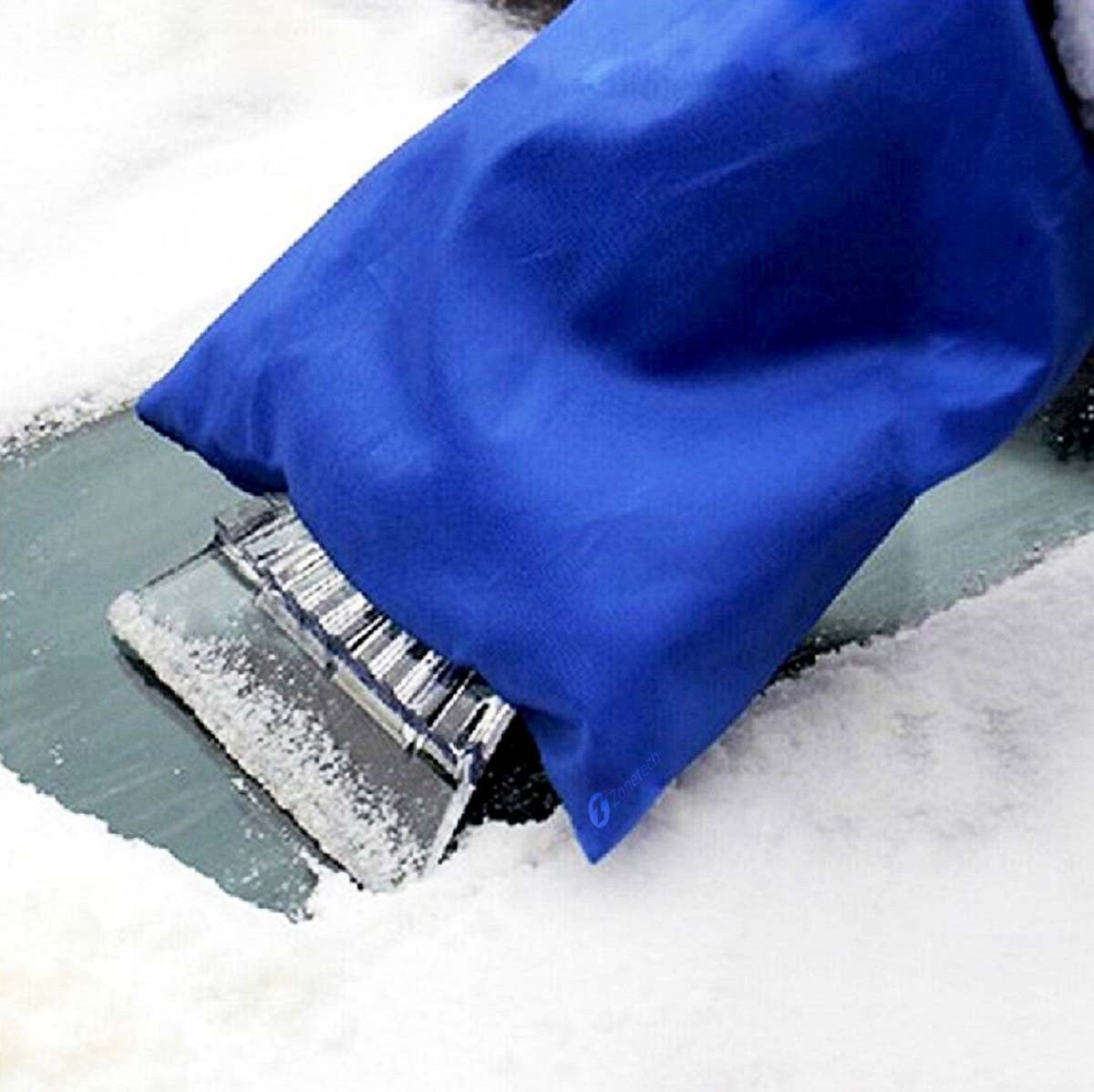 Zone Tech Waterproof Ice Scraper Vehicle Mitt Premium Quality Blue Waterproof Ice Scraper Vehicle Mitt Car Windshield Snow Remover Glove 1-Pack, FOB KS