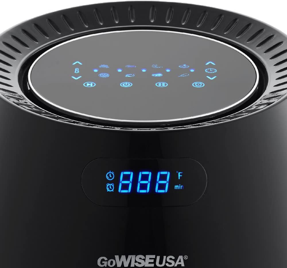 GoWISE USA 5.8-Quart XL 8-in-1 Digital Touchscreen Air Fryer, Black GW22831 + 50 Recipes For your Air Fryer Book