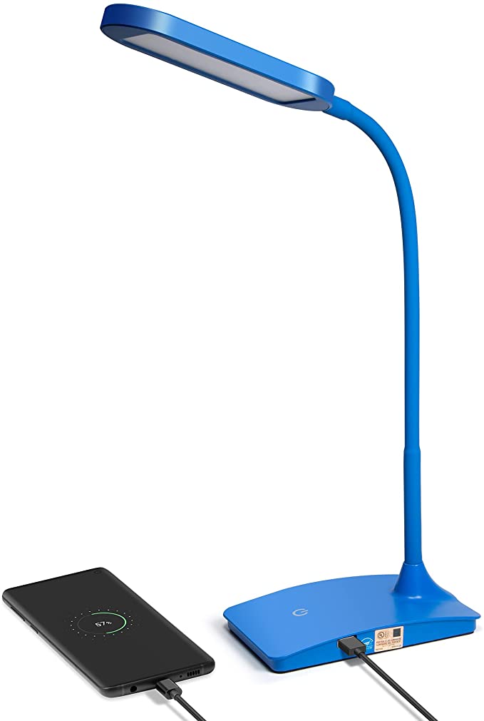 TW Lighting IVY20-40BK Ivy LED Desk Lamp with USB Port for Home Office - Super Bright Small Desk Lamp, FOB KS