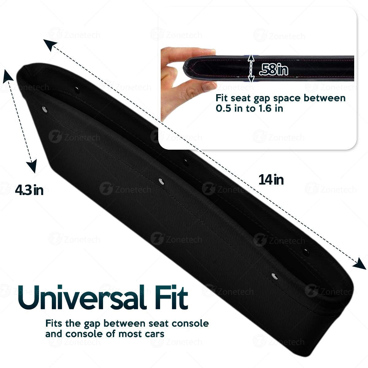 Zone Tech Car Seat Gap Filler Pocket Organizer, FOB KS