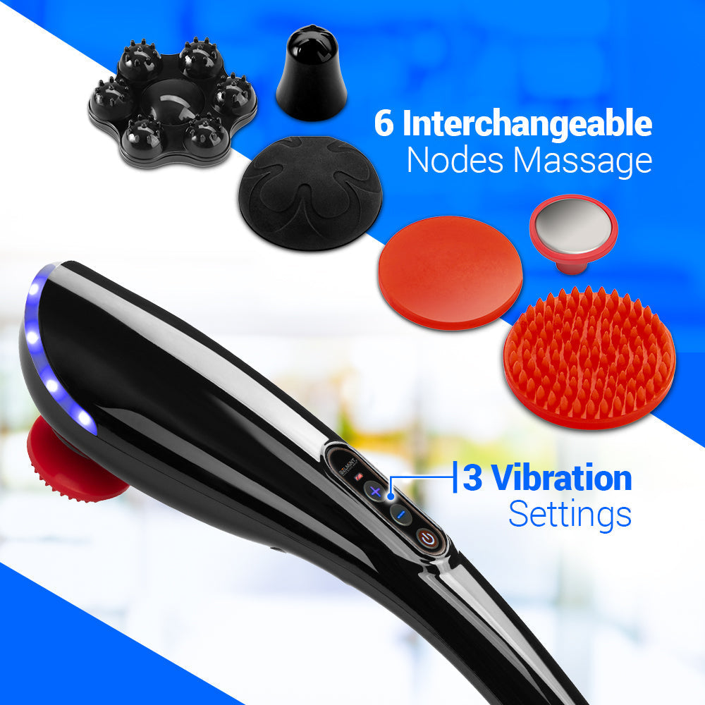 Belmint Percussion Handheld Massager, Six Massage Heads, Adjustable Massaging Direction for Muscles, Back, Neck, Shoulders and Legs