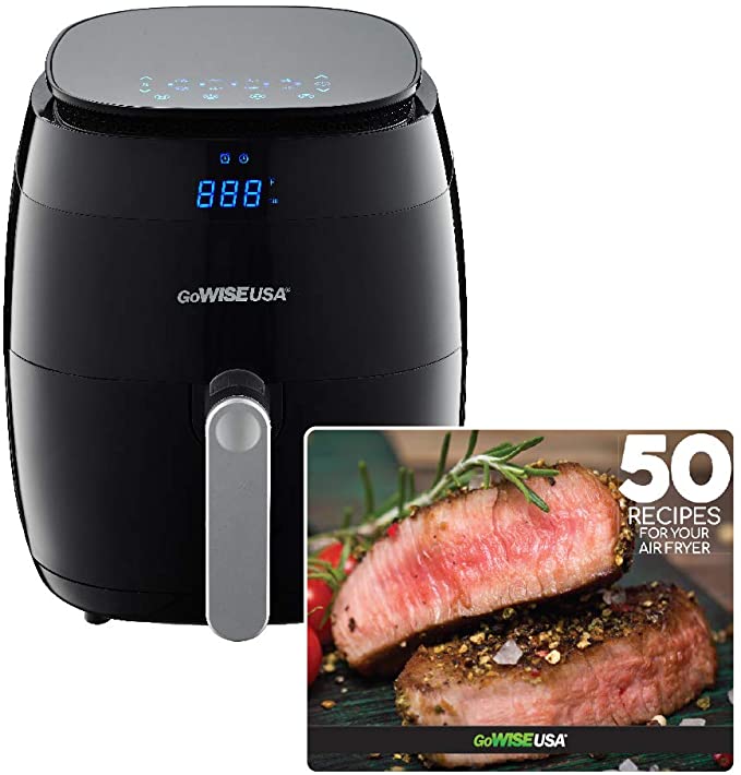 GoWISE USA 5.0-Quart 1500-Watt Digital Air Fryer with 8 Presets, FOB KS