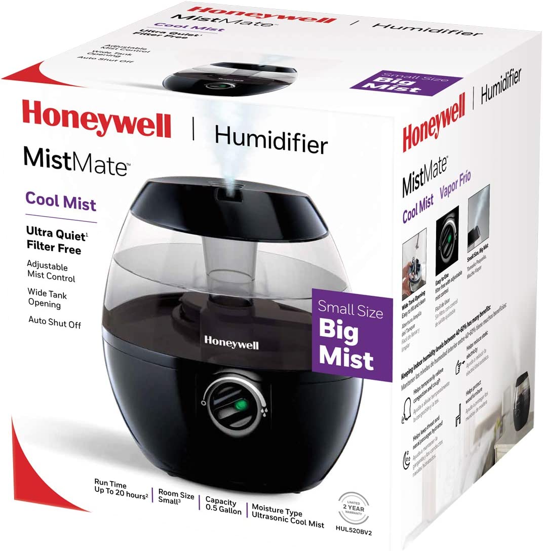 Honeywell Mistmate Ultrasonic Humidifier, Black