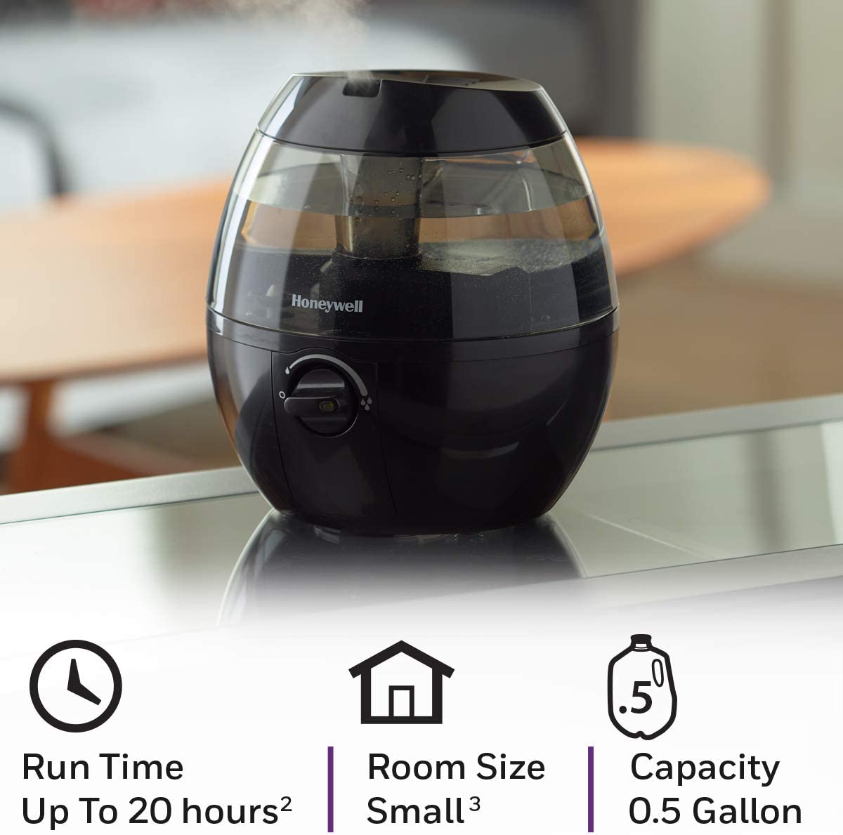 Honeywell Mistmate Ultrasonic Humidifier, Black