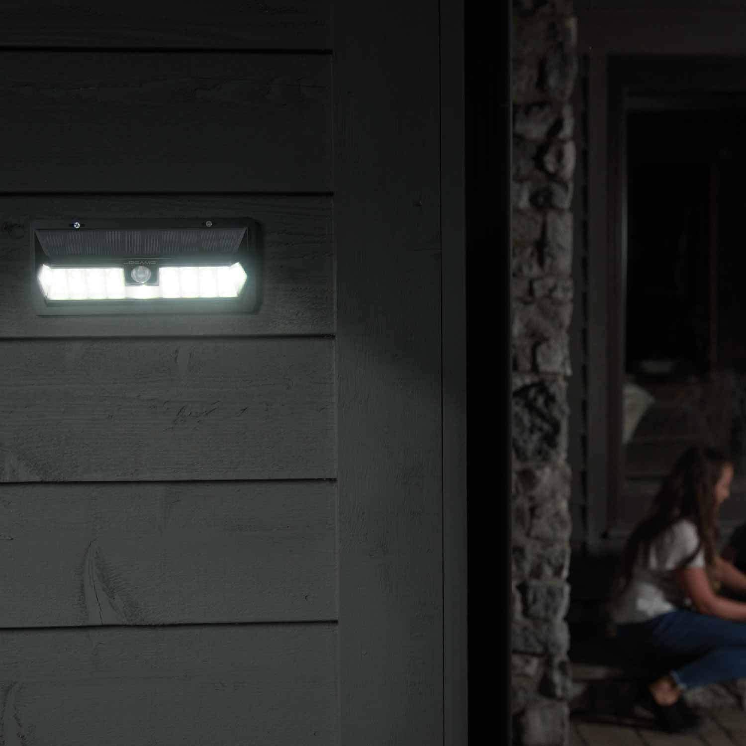 Mr. Beams LED Solar Wedge Wall Lights, 2 or 4 Pack, Black, FOB KS