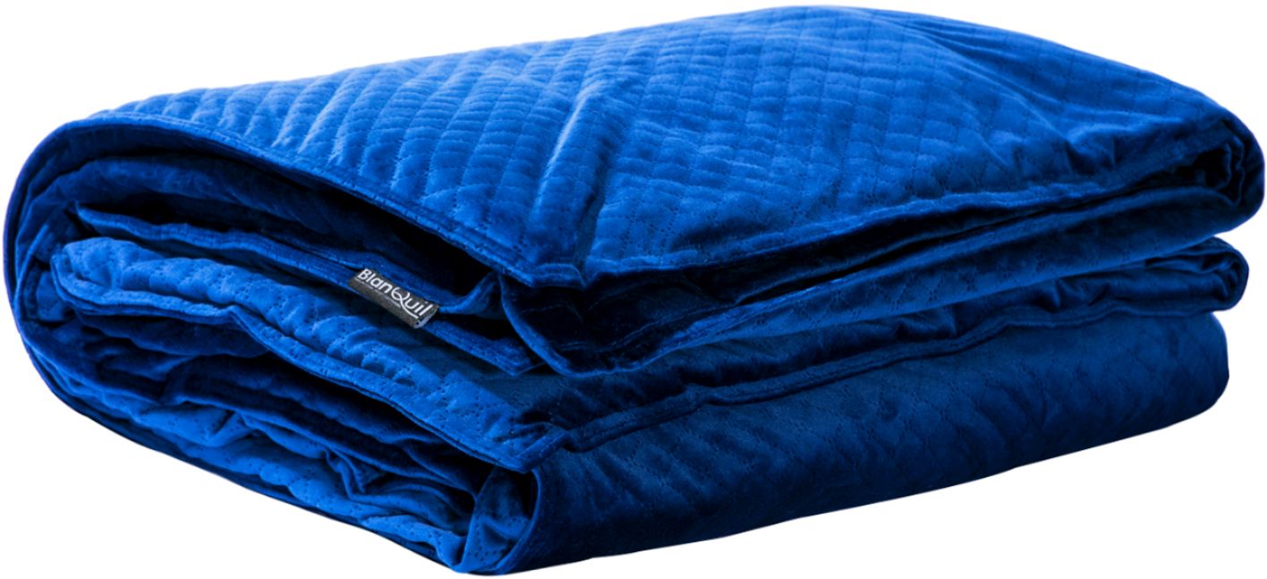 Blanquil Quilted Weighted Small Square Blanket, Navy, 20 lbs, FOB KS