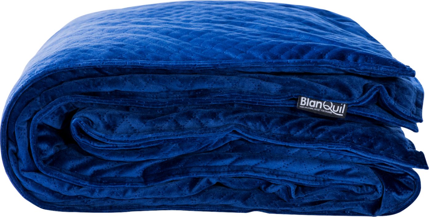 Blanquil Quilted Weighted Small Square Blanket, Navy, 20 lbs, FOB KS