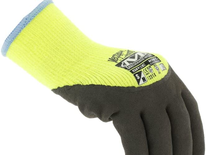 Mechanix Wear High-Visibility Coated-Knit Work Gloves Hi-Viz Speedknit Thermal, 1 Pair (Sizes S/M and L/XL)