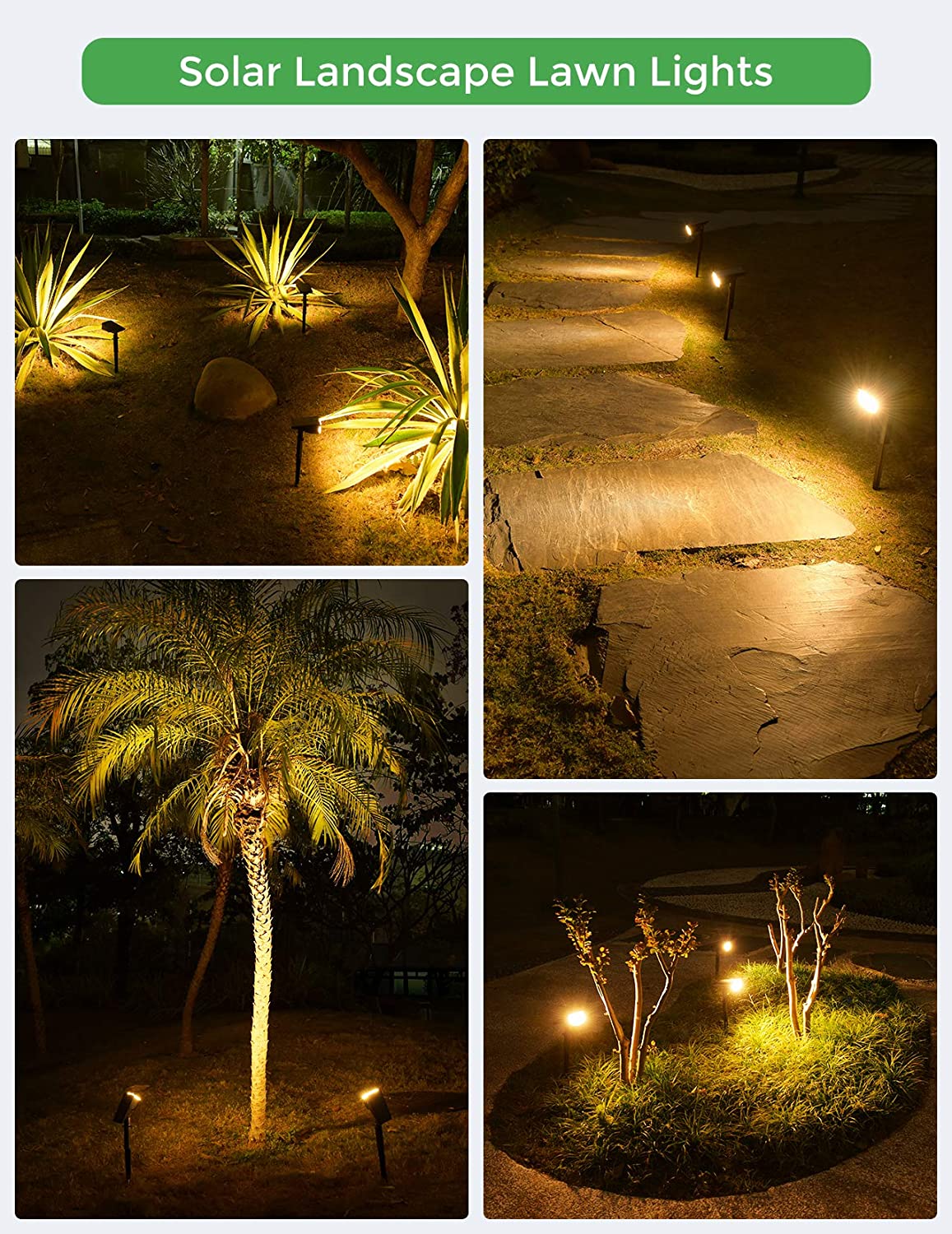 Litom Outdoor Solar Spotlights with USB Charging, 2 Pack, FOB KS