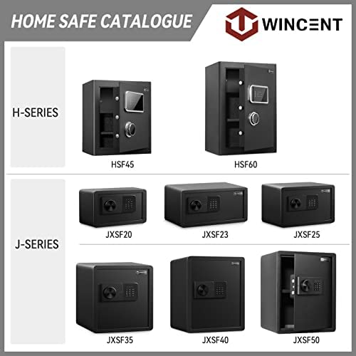 WINCENT Home Security Safe with Programmable Keypad Steel Safe Lock Box with Alarm System & Emergency Key for Office Home Hotel Gun Passport Money Valuables 1.5 Cubic Feet