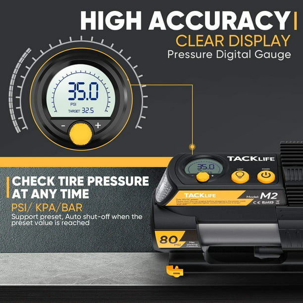 Tacklife 12V DC Digital Auto Tire Inflator, FOB KS