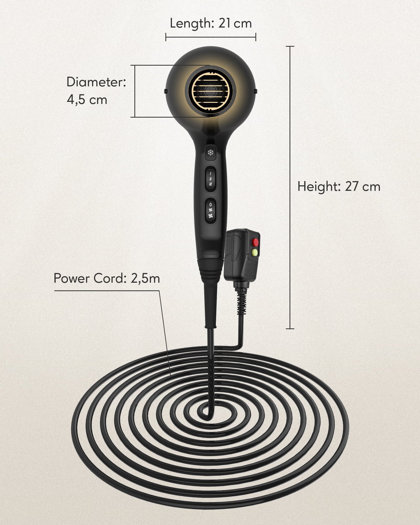 Kipozi Pro Powerful Salon Ionic Dryers with Diffuser and Concentrator Nozzle,Lightweight and Quiet,1875W