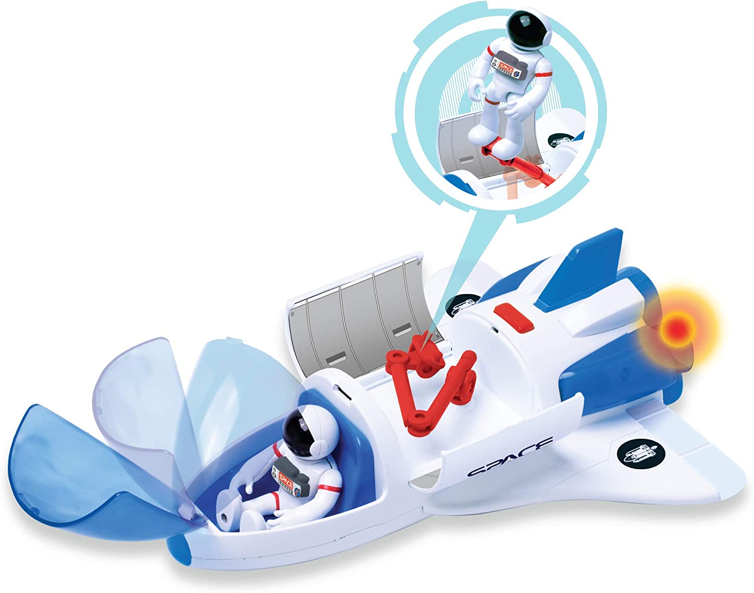 Astro Venture Space Shuttle Toy with 2 Astronauts, Mechanical Arm and Rover
