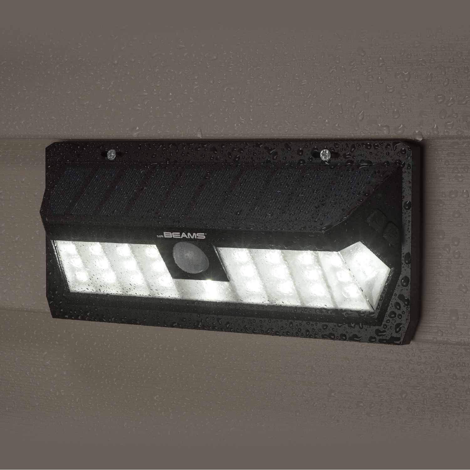 Mr. Beams LED Solar Wedge Wall Lights, 2 or 4 Pack, Black, FOB KS
