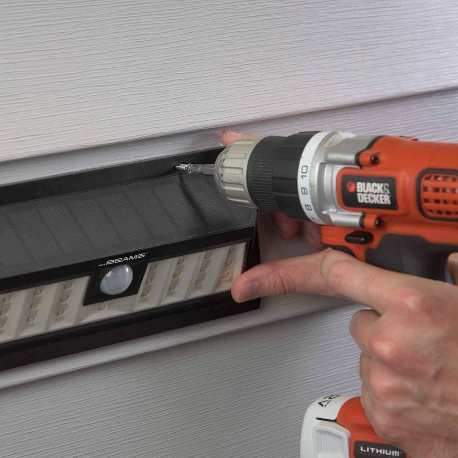 Mr. Beams LED Solar Wedge Wall Lights, 2 or 4 Pack, Black, FOB KS